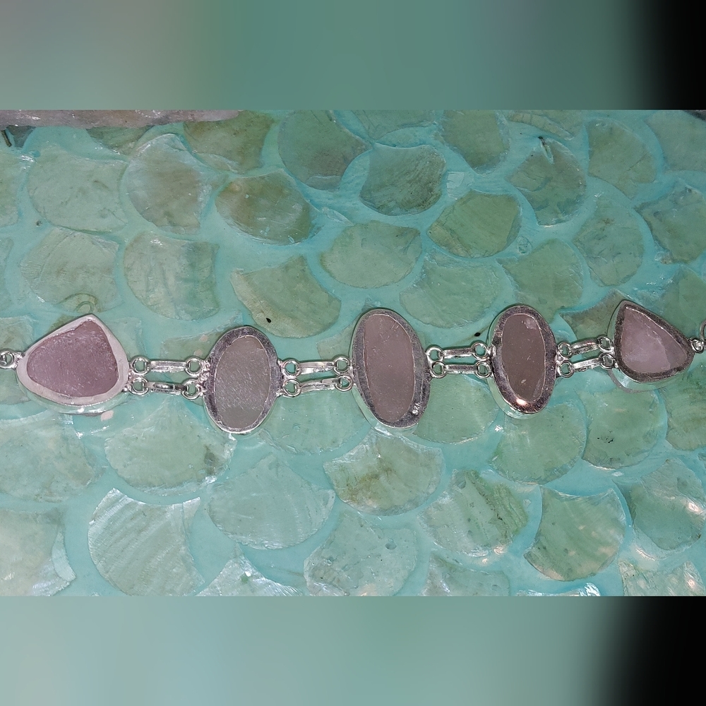 Raw Rose Quartz Statement Bracelet - Picture 5 of 5